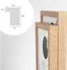 A diagram showing the dimensions of a picture frame profile, overlaid on a photograph of a wooden picture frame. Anteprima dell’immagine prodotto
