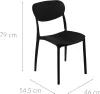 Krzesło do jadalni plastikowe, 46 x 54,5 x 79 cm Podgląd zdjęcia produktu 2