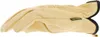 A side view of a tan work glove with black trim. Produktbild-Vorschau