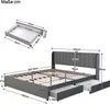 Merax Polsterbett 160x200cm mit Lattenrost und 2 Produktbild-Vorschau 7