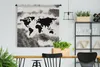 MuchoWow® Wandteppich Wandbehang Weltkarte - Schwarz - Holz Produktbild-Vorschau 2
