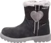 A single gray winter boot for children with a heart detail. Produktbild-Vorschau