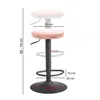 Tabouret de bar en velours rose sans dossier 58 - 79 cm, Voir les images du produit 3
