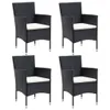 5-tlg. Garten-Essgruppe mit Kissen Poly Rattan Schwarz Produktbild-Vorschau 3