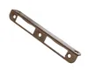 A single metal door lock strike plate with two rectangular cutouts and screw holes, isolated on a white background. Produktbild-Vorschau