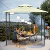 LARS360 Pavillon de barbecue avec double toit beige - Tente Voir les images du produit 8