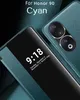 A close-up marketing image of a phone case for the Honor 90, showing the phone's screen displaying the time and date. Anteprima dell’immagine prodotto