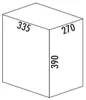 A 3D line drawing of a rectangular prism with dimensions labeled. Anteprima dell’immagine prodotto