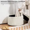 HOMCOM Sitzhocker mit Stauraum Runder Hocker mit Deckel 60 Produktbild-Vorschau 4