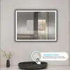 Schwarzer Rahmen Badspiegel mit 90X70cm Produktbild-Vorschau 3