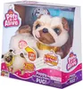 The image shows the retail packaging of a plush toy pug named Poppy. Voir les images du produit