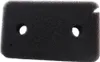 A black foam filter with two circular holes and a small notch on the right side, isolated on a white background. Produktbild-Vorschau
