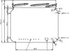 Technical drawing of a glass jar with dimensions and specifications. Náhled obrázku produktu