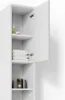 A white bathroom cabinet with its door open, showing shelves with folded towels and toiletries. Náhľad obrázku produktu