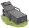 Casaria® Chaise longue en polyrotin Gris Anthracite Voir les images du produit 1