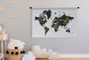 MuchoWow® Wandteppich Wandbehang Weltkarte - Briefe - Gold Produktbild-Vorschau 3