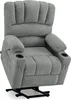 A gray recliner chair with a lift assist mechanism. Produktbild-Vorschau