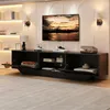 Meuble TV laqué brillant avec éclairage LED, meuble TV avec Voir les images du produit 5
