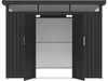 Premium-Gartenhaus aus Metall mit Flachdach und Flügeltür Produktbild-Vorschau 4