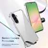A clear phone case is shown with a phone inside, against a light background with abstract colorful elements. Anteprima dell’immagine prodotto