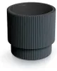 Anthracietkleurige, gestreepte plastic plantenpot, 29,8 x Productafbeelding-voorbeeld 4