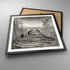Gerahmtes Poster - Schwarzer Rahmen - Brücke Pier Sepia - Produktbild-Vorschau 3
