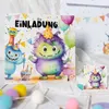 Monster Einladung Kindergeburtstag Junge & Mädchen | XXL Produktbild-Vorschau 6