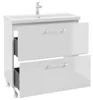 A white bathroom vanity with a sink and faucet. Anteprima dell’immagine prodotto