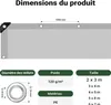 Wiltec Bâche de camion 3 x 2m 120g/m² vert/gris Polyester Voir les images du produit 3