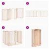 A collage of four images showing a wooden pet gate in different configurations. Náhled obrázku produktu