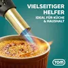 A culinary torch is caramelizing the top of a crème brûlée. Produktbild-Vorschau
