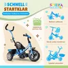 Spielwerk® Tricycle 2en1 Bleu enfants barre de poussée Voir les images du produit 7