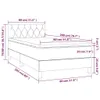 vidaXL Boxspringbett mit Matratze Dunkelgrau 80x200 cm Samt Produktbild-Vorschau 6