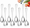 Salatbesteck 8-teilig, Edelstahl, 4 Gabeln + 4 Löffel, silber Productafbeelding-voorbeeld