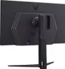 The back of a black LG monitor on a black background. Produktbild-Vorschau