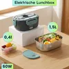 Elektrische Lunchbox 60W – 1,5L Edelstahl Speisenwärmer Produktbild-Vorschau 2