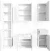 A collection of white bathroom cabinets arranged against a white background. Náhled obrázku produktu