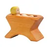 Ostheimer Krippe mit Kind 2teilig aus Holz Farbe braun Produktbild-Vorschau 1