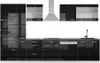 Küchenzeile Vicco R-Line Schwarz Hochglanz/Weiß 350 cm mit Produktbild-Vorschau 1