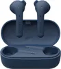 A pair of blue wireless earbuds and their charging case are shown against a white background. Produktbild-Vorschau