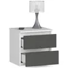 Akord Buffet 2 Tiroirs Blanc/Gris Graphite 40X35X40 Voir les images du produit 2