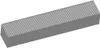 A 3D render of a rectangular air filter with multiple silver fins running lengthwise. Voir les images du produit