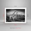 Gerahmtes Poster - Weißer Rahmen - Giraffen Schwarzweiß Produktbild-Vorschau 5