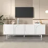Merax Armoire TV avec 4 portes et étagères réglables, Voir les images du produit 2