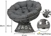 sunnypillow Papasansessel | Rattansessel mit Kissen rund Produktbild-Vorschau 2