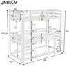 A diagram showing the dimensions of a white triple bunk bed. Náhled obrázku produktu