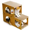 Casa per gatti tiragraffi a 2 piani in cartone - tiragraffi Anteprima dell’immagine prodotto 1