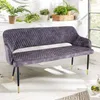 Design Sitzbank FRANCE 160cm Samt grau Ziersteppung Produktbild-Vorschau 1