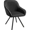 A black upholstered armchair with a swivel base is shown against a white background. Produktbild-Vorschau