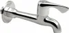 A chrome-plated faucet with a long spout and a lever handle, mounted on a circular flange with a threaded connection. The faucet is shown against a plain white background. Podgląd zdjęcia produktu